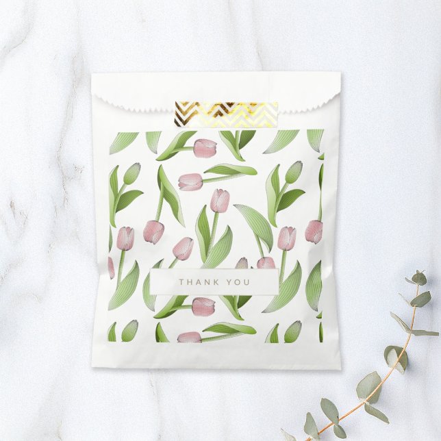 Sacolinha Tulipa Flor Rosa Moderna Personalizada (Criador carregado)