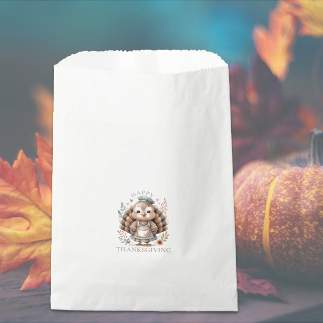 Sacolinha Turquia Personalizada de Feriado (Holiday Turkey Favor Bag)