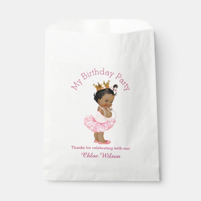 Sacolinha Tutu Cute Ethnic Ballerina Birthday Princesa (Frente)