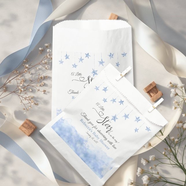 Sacolinha Twinkle Twinkle Little Star Blue Boy Baby Shower (Criador carregado)