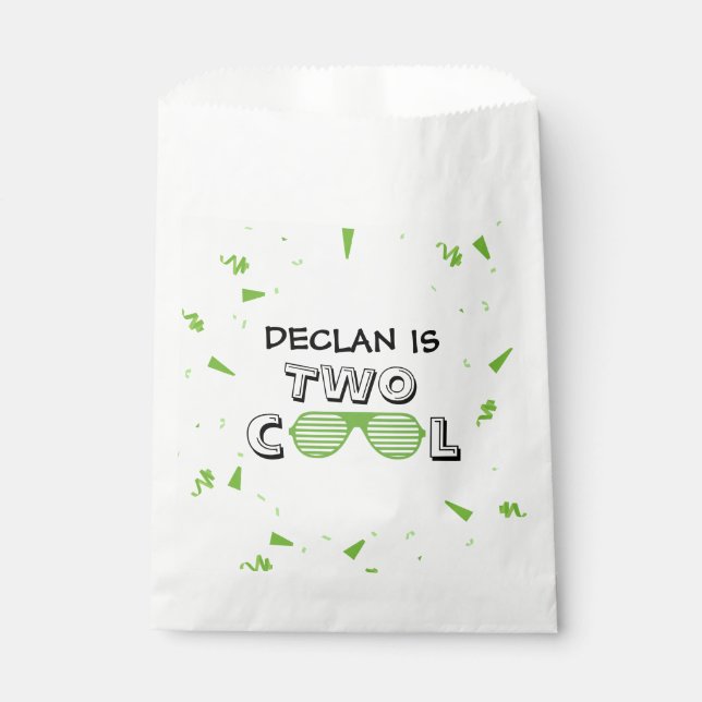 Sacolinha TWO Cool Sunglass 2nd Birthday Party Paper Plates (Frente)