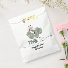 Sacolinha Two Wild Tropical Giraffe Animal Birthday Party 