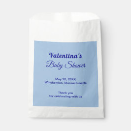 Sacolinha Typography Style Minimalist Light Blue Baby Shower