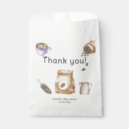 Sacolinha Um Bebê Está Fazendo Chá de fraldas De Café