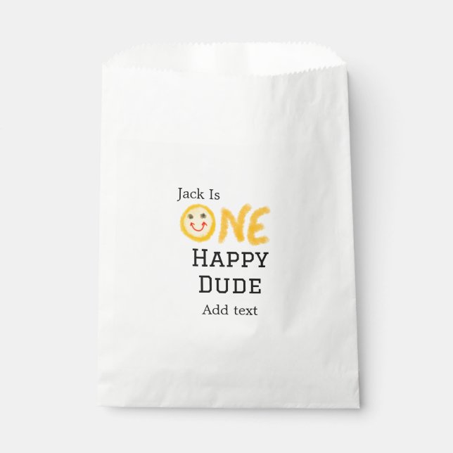 Sacolinha Um cara feliz 1rua feliz Aniversário sorrido amare (Frente)
