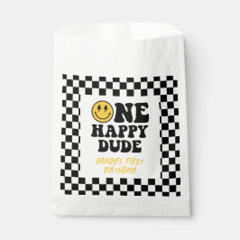 Sacolinha Um Cara Feliz Sorria Cara Rapaz Primeiro Aniversár