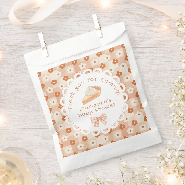 Sacolinha Um Chá de fraldas de torta bonito Obrigado (Cortado)