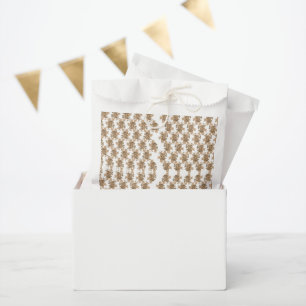 Sacolinha um fundo branco com flores marrons
