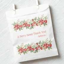 Um Morango Doce Obrigado Morangos Floridos