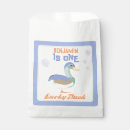 Sacolinha Um Pato Sortudo e Bolhas Primeiro Pastel de Aniver