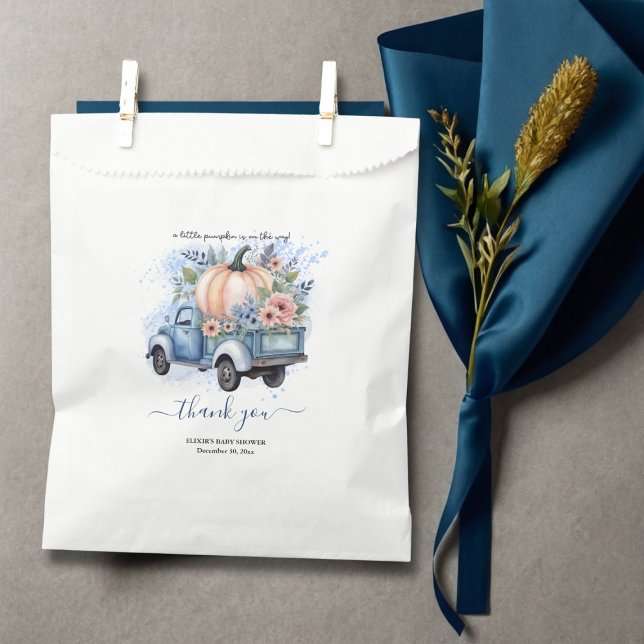 Sacolinha Um Pequeno Chá de fraldas Azul De Pumpkin (Criador carregado)