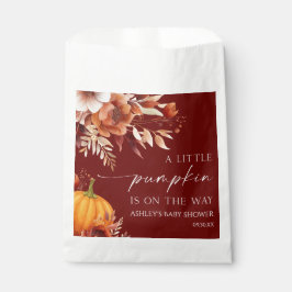 Sacolinha Um Pequeno Chá de fraldas Floral Rusty Burgundy