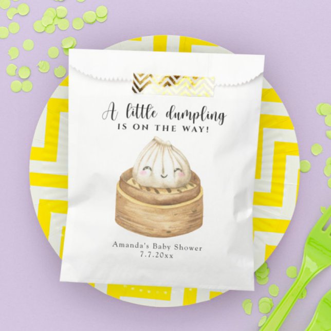 Sacolinha Um pequeno dumpling a caminho baby shower (Criador carregado)