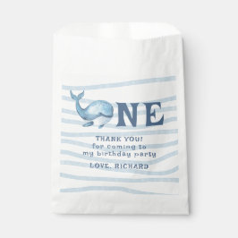 Sacolinha UM primeiro aniversario de baleia debaixo do obrig