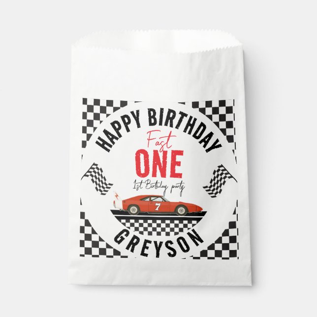 Sacolinha Uma Festa de primeiro aniversario Rápido de Carro (Frente)