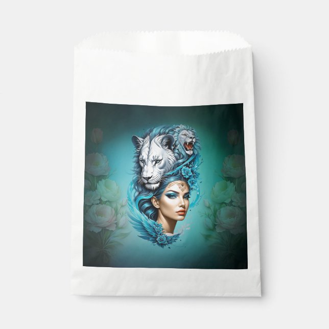 Sacolinha Uma mulher cativante com uma cabeça majestosa de l (Frente)