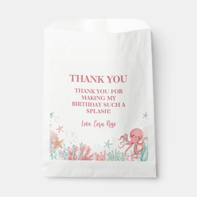 Sacolinha Under the Sea Mermaid Girls Birthday Party (Frente)