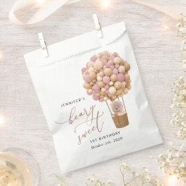 Sacolinha Urso Bonito, Balões Rosa, Primeiro Aniversário