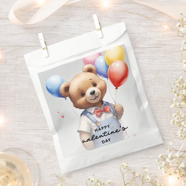 Sacolinha Urso de Aquarela de Cubo dia de os namorados com B (Cortado)