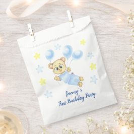 Sacolinha Urso de pelúcia personalizado para o primeiro aniv