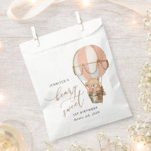 Urso de Teddy, Balão de Ar Quente Rosa, Primeiro A