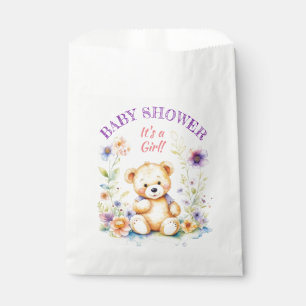 Sacolinha Urso de Teddy no Chá de fraldas da Garota Flores