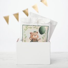 Sacolinha Urso de Vestido Verde da Xadrez com Arco de Cabelo