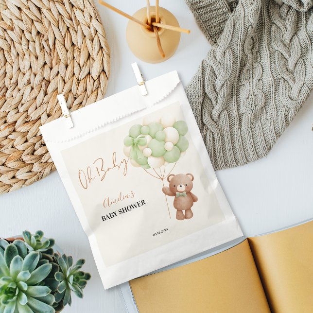 Sacolinha Urso Nervoso Verde Neutro Oh Bebê Balão (Criador carregado)