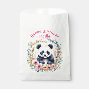 Sacolinha Urso Panda no Aniversário da Garota Flores Persona