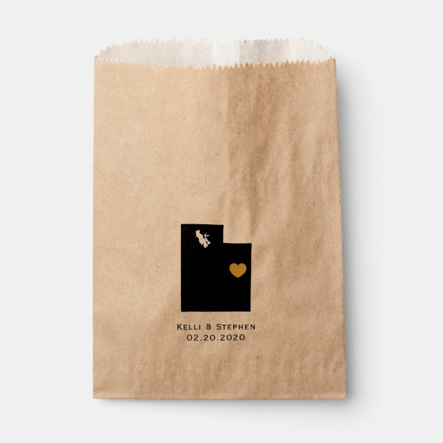 Sacolinha Utah Wedding Favor Treat Sacks, Sacos-Presente (Frente)