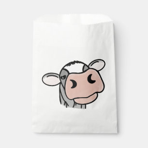 Sacolinha vaca de desenho animado preto branco rosa beijo ci
