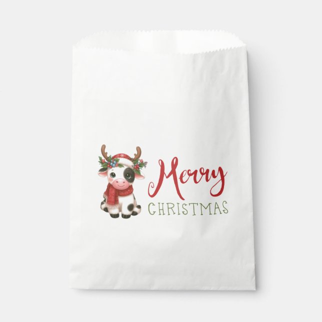 Sacolinha Vaca doce de Natal feliz (Frente)
