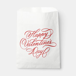 Sacolinha Valentines Day Elegant Deep Red Calligraphy 