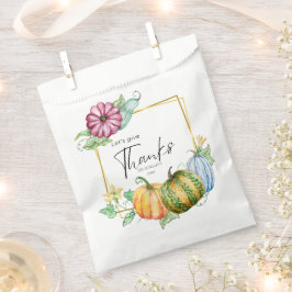 Sacolinha Vamos Dar aos Obrigados Água Pumpkin Ação de Graça