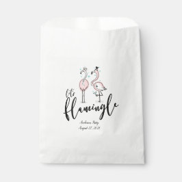 Sacolinha Vamos Flamingle Flamingo White Favor Bag