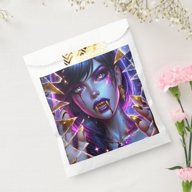 Sacolinha Vampiro com olhos Dourados e dentes de Halloween (Selado)