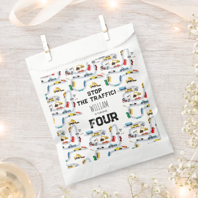 Sacolinha Veículos De Transporte Param O Tráfego Aniversário (Cortado)