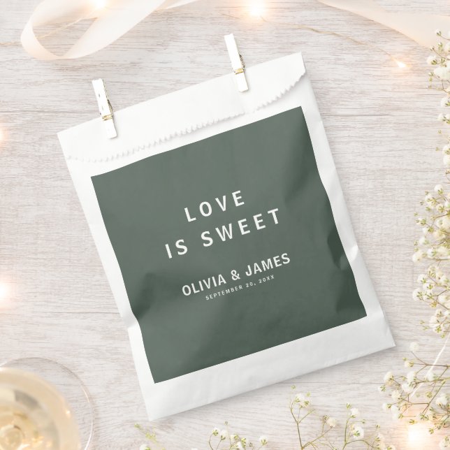 Sacolinha Verde Escuro | Casamento de Scandi Moderno Minimal (Cortado)