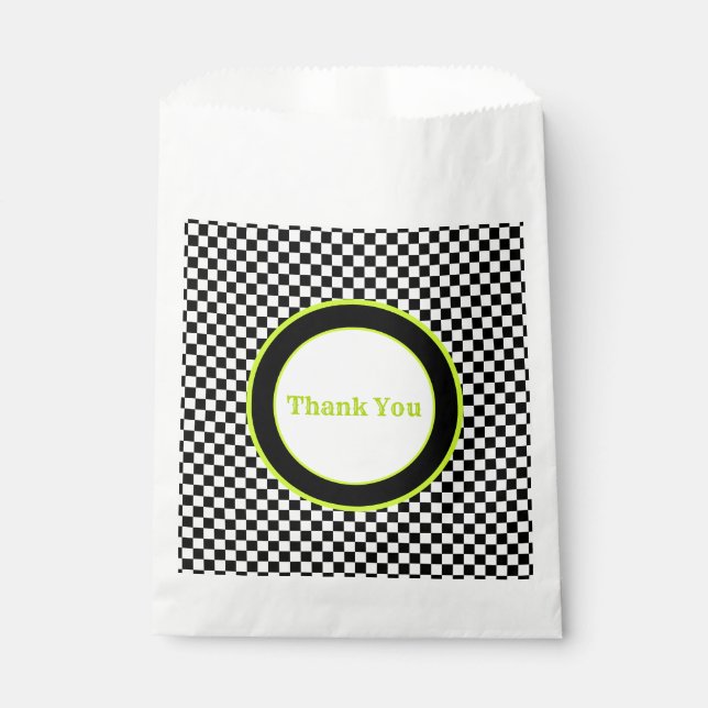 Sacolinha Verde limão Preto E Branco (Frente)