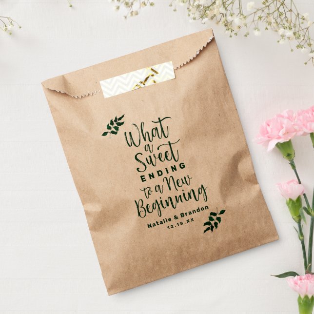 Sacolinha Verde Simples Deixa Que Casamento Fim Doce (Selado)