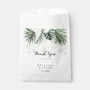 Sacolinha Verde Tropical White Floral Obrigado Casamento
