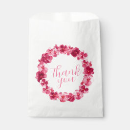 Sacolinha Vermelho rosa pansado obrigado sua aquarela