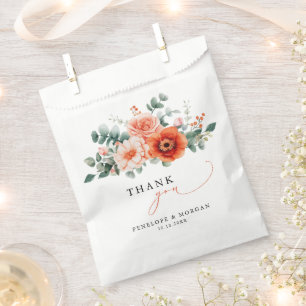 Sacolinha Verona Sunset Bright Orange Modern Floral Casament