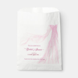 Sacolinha Vestido de Noiva Rosa Suave Elegante Chá de Panela