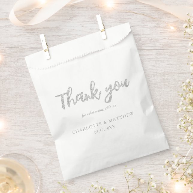 Sacolinha Vestido de Prata Brilhante Elegante, Favor Bag (Cortado)