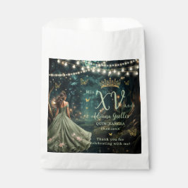 Sacolinha Vestido Verde da Floresta Encantada Quinceañera XV