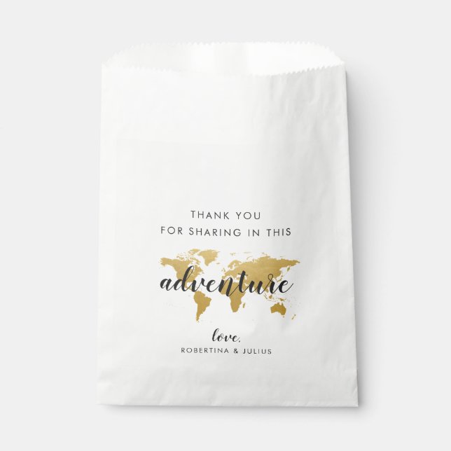 Sacolinha Viagem do Mapa Mundial Bolo de Tema ou Favorecer B (Frente)