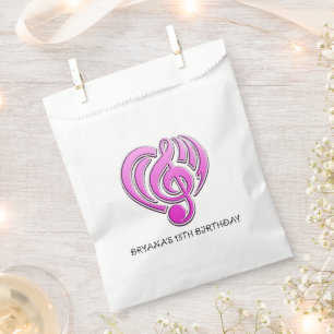 Sacolinha Vibrações Amor Musical Coração Rosa Nota Musical D