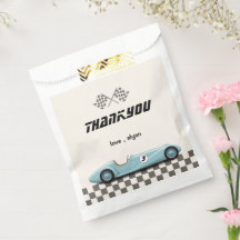 Vintage Boys Retro Blue Race Car Festa de aniversá