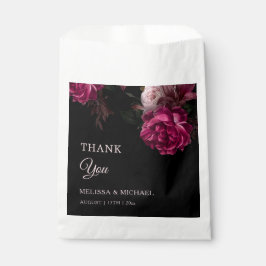 Sacolinha Vintage Fine Art Dark Floral Wedding Thank You